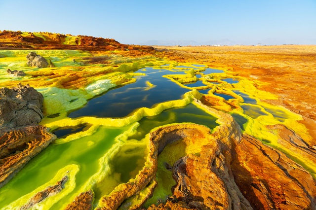 dallol Cảnh quan độc đáo của Dallol, nơi duy nhất trên Trái đất không thể tồn tại sự sống
