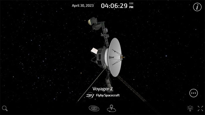 tau-vu-tru-voyager-2 Mô phỏng Voyager 2 qua ứng dụng theo dõi trực tiếp thời gian thực của NASA.